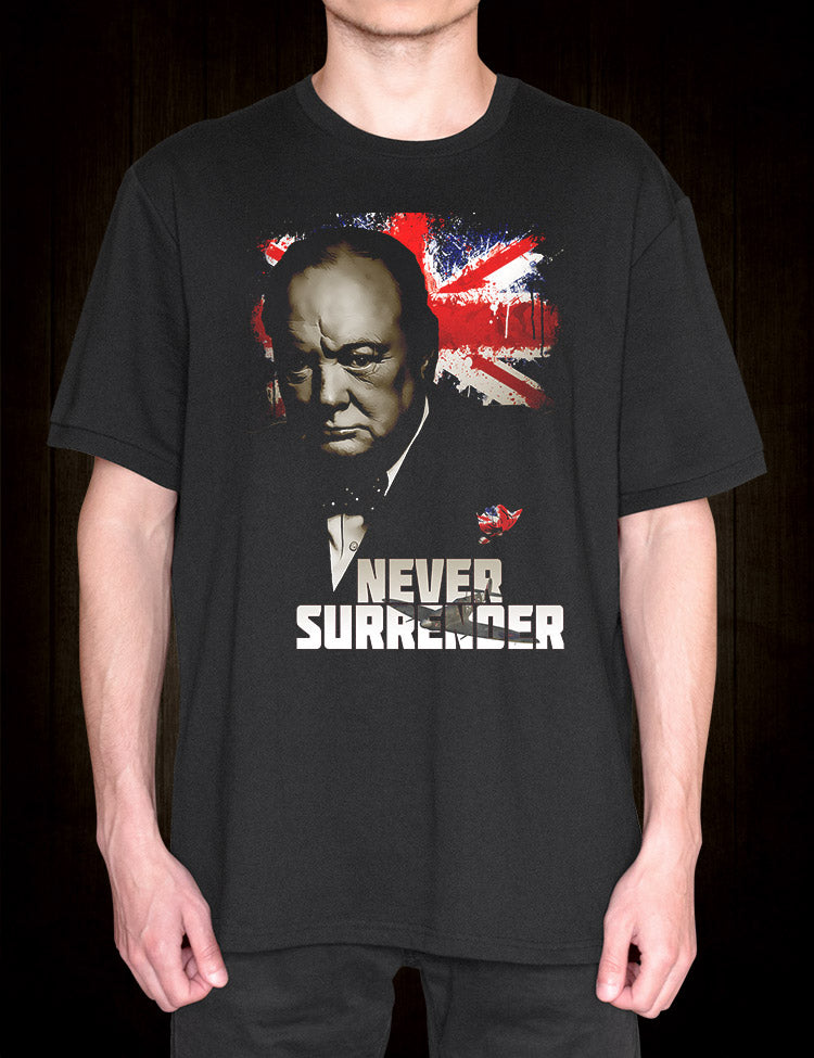 Winston Churchill T-Shirt Never Surrender