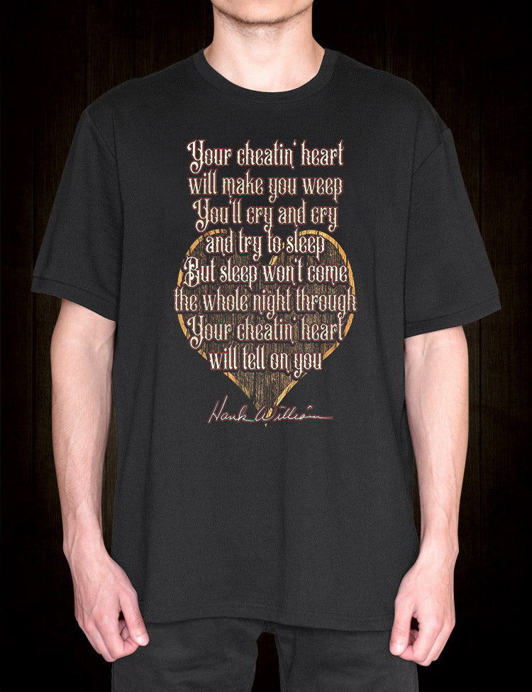 Country Music T-Shirt Hank Williams Lyrics